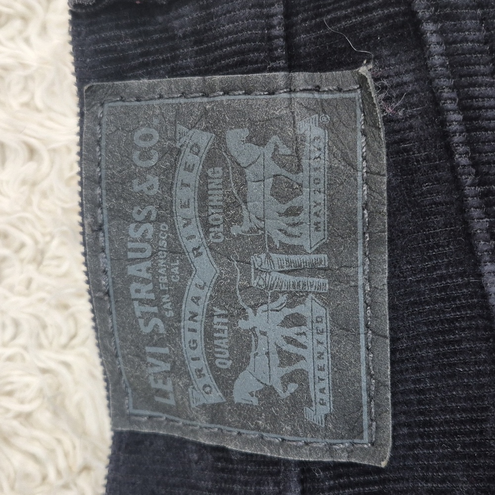 LEVI'S ribcage Bell Cords 25 Navy Corduroy High Waist Wide Leg Pant Levi Strauss - Picture 7 of 7
